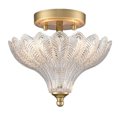 Glass Ceiling Light Semi Flush Mount Textured Glass Shade
