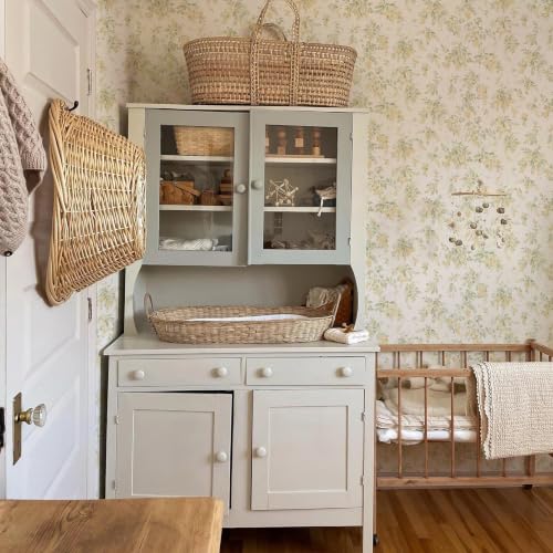 Flower Wallpaper Peel and Stick Watercolor Floral Self Stick Wallpaper Cabinet Contact Paper Boho Flower Self Adhesive Removable Wallpaper for Bedroom Decorative