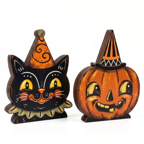 5PCS Wooden Halloween Decor Small Halloween