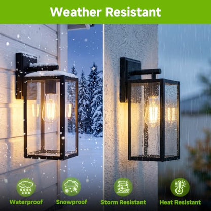 Outdoor Wall Light Fixture Matte Black Waterproof