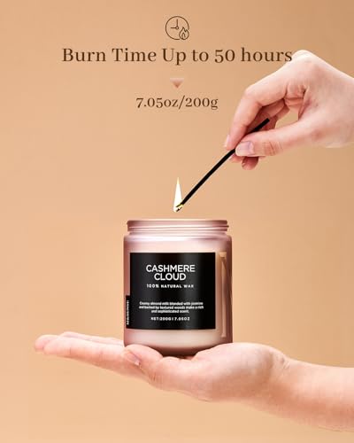 Cashmere Cloud Scented Candles for Home Cozy Winter Gifts Women (Small Jar / Cashmere Cloud)