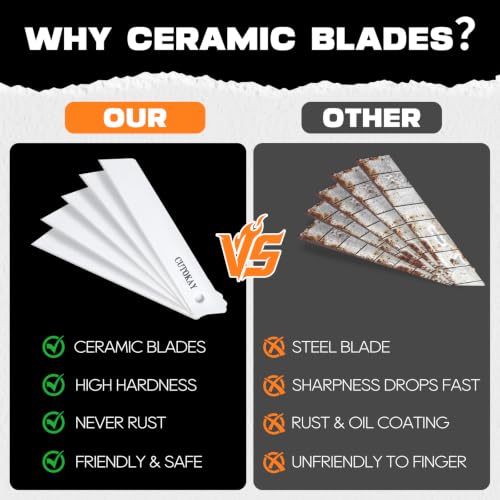 Ceramic Utility Knife Blades 18mm Fits Most Large Utility Knives Box Cutter Blades