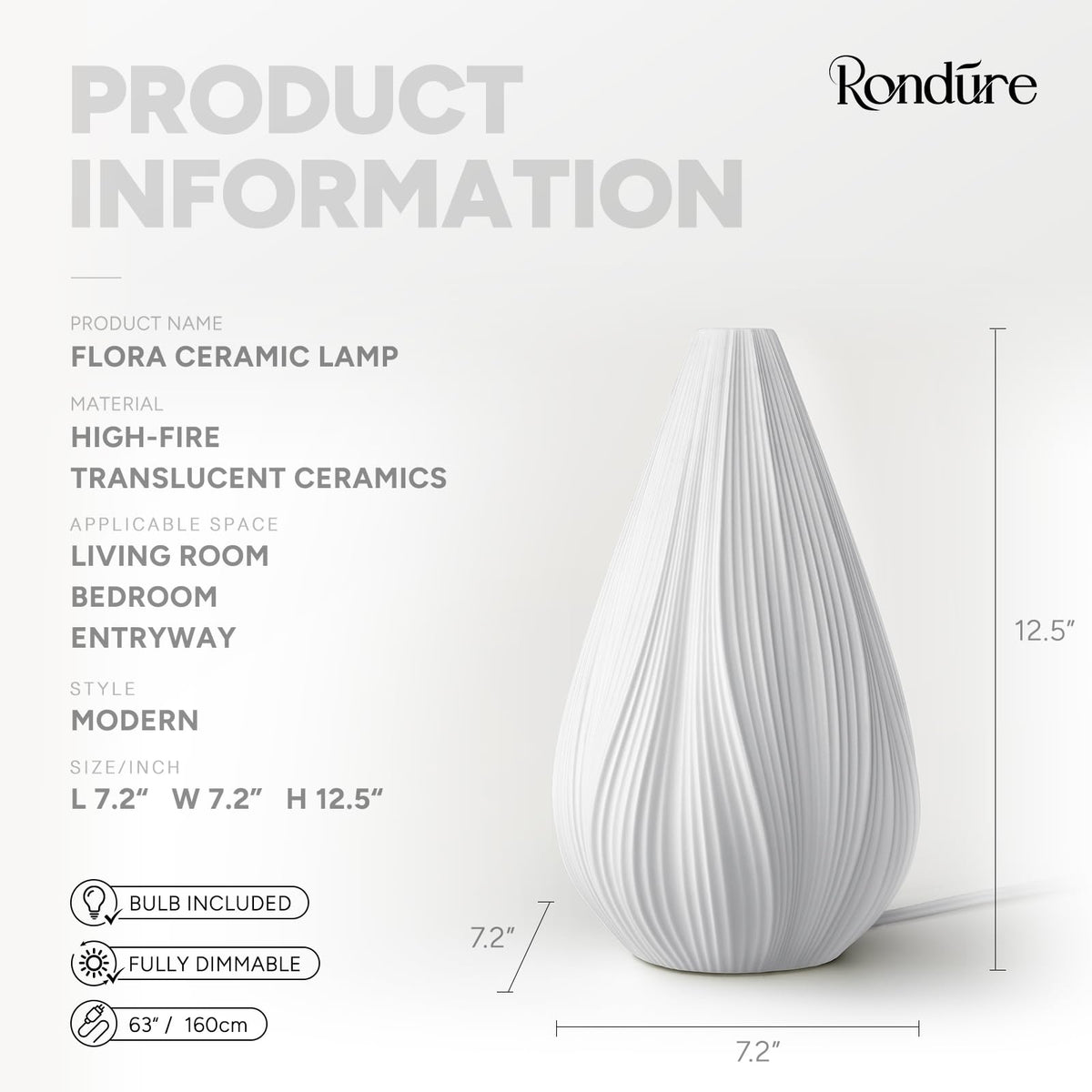 Modern Ceramic Decorative Table Lamp Living Room Bedroom Bedside