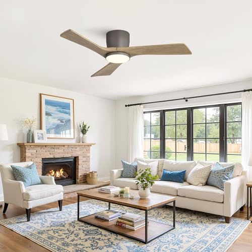 Flush Mount Ceiling Fan with Light 36"