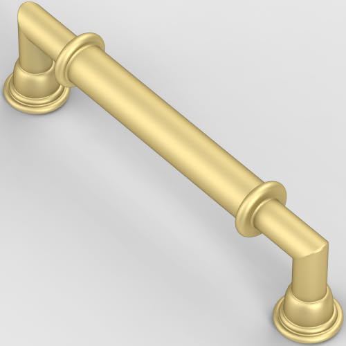 5 Pack Brushed Gold Cabinet Pulls 4 Inch (4" Hole Center / Brushed Gold)