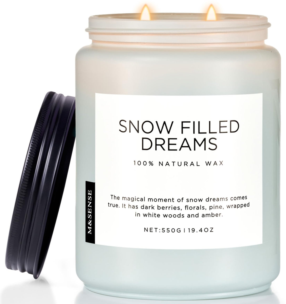 Snow Filled Dream Scented Winter Candle Non Toxic for Holiday Gifts (Large Jar / Snow Filled Dreams)