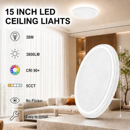 15 Inch LED Flush Mount Ceiling Light