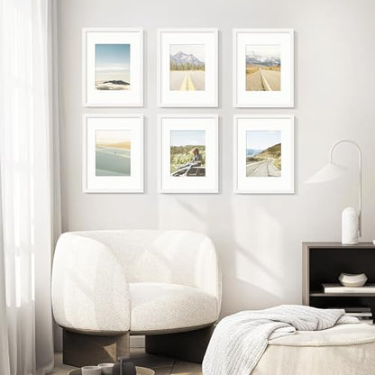 12x16 Solid Wood Frame Set of 12 (White Wood Grain / 12x16)