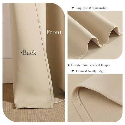 Short Curtains Half Window Curtains (Biscotti Beige / 29"W x 30"L (Pack of 2))