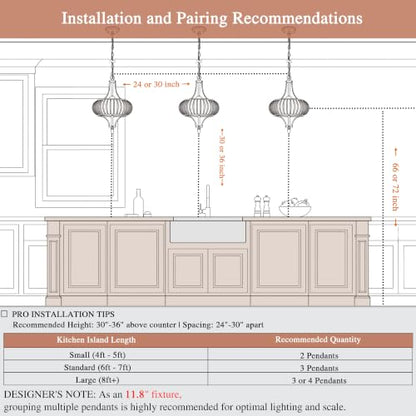 11.8" Pendant Lights Kitchen Island