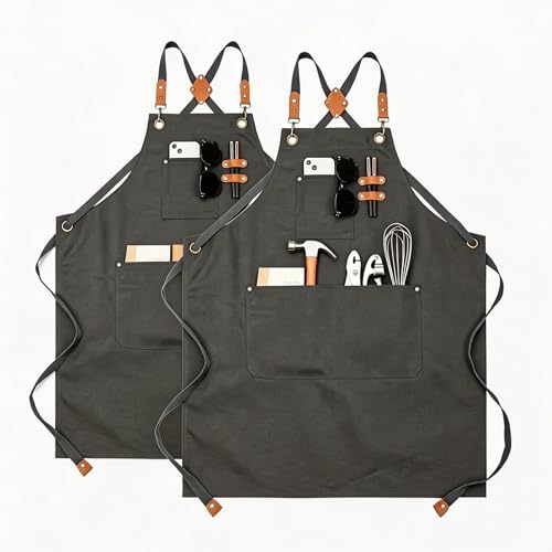 16oz Canvas Work Apron with Cross Back