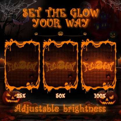 Larger Happy Halloween Neon Sign Pumpkin LED Trick or Treat Wall Decor (Halloween)