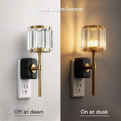 Night Lights Plug into Wall (Crystal Cylinder-3000K / 1 Pack)