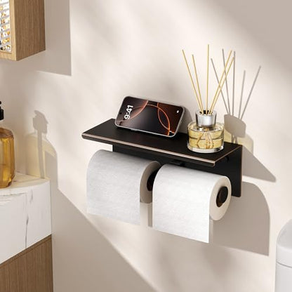 Toilet Paper Holder with Shelf (Oil Rubbed Bronze / Metal Shelf)