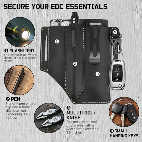 Leather Multitool Sheath for EDC Tools