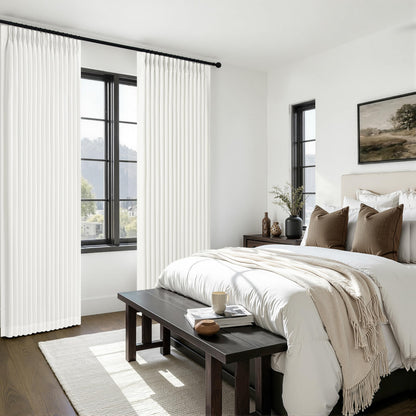 102 Inch Extra Long Curtains Solid White Blackout for Dining (Purewhite / 50"W x 102"L (Pack of 2))