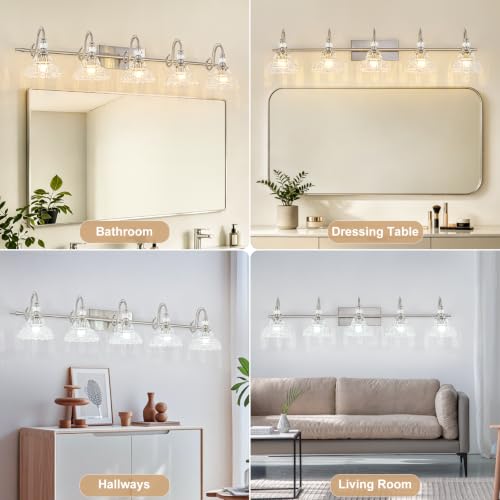 Brushed Nickel Bathroom Vanity Light (Nickel / 5-Light)