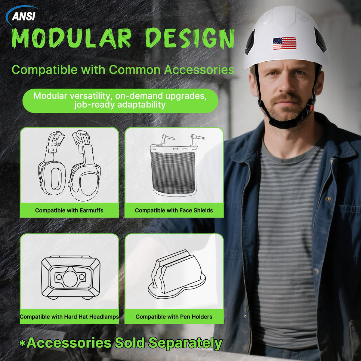 Type 2 OSHA Approved Hard Hat with Chin Strap (White Hard Hat)