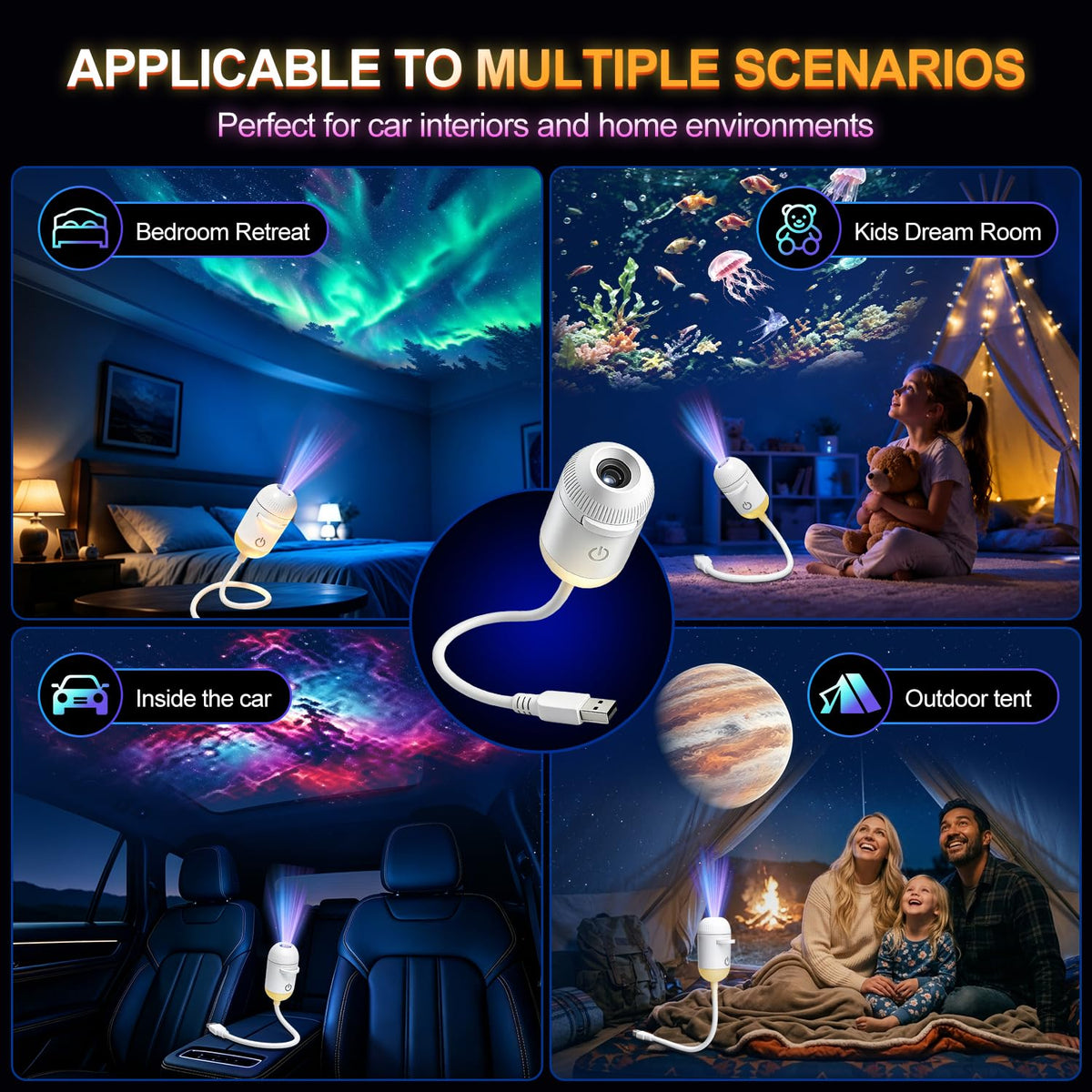 Galaxy Projector Night Light (12 Projection Films - color)