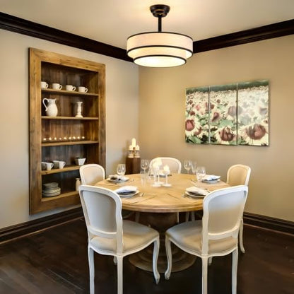 Tiffany Style Caged Ceiling Fan with Light and Remote Control