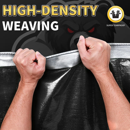Tarps Heavy Duty Waterproof 8'x8' (Silver/Black / 8' X 8')