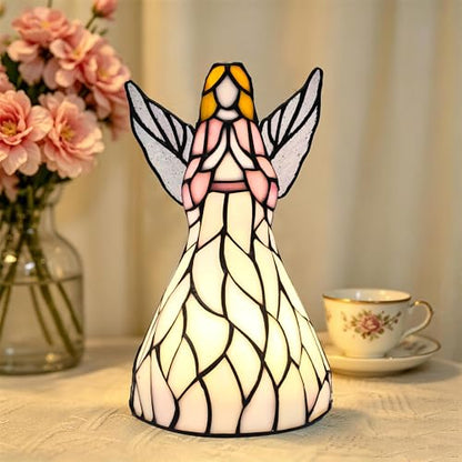 10.75” Tiffany Style Angel Figurines LED Lamp