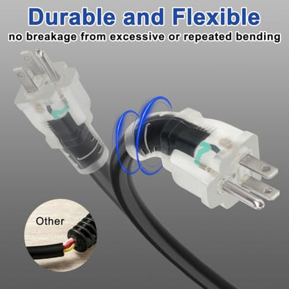 3FT 14 3 Outdoor Extension Cord with 6 Outlets 14 Gauge Light Heavy Duty Multiple Outlets 3 Prong Grounded Power Cord 14AWG 15A 125V 1875W Waterproof ETL Listed for Garden Garage Workshop