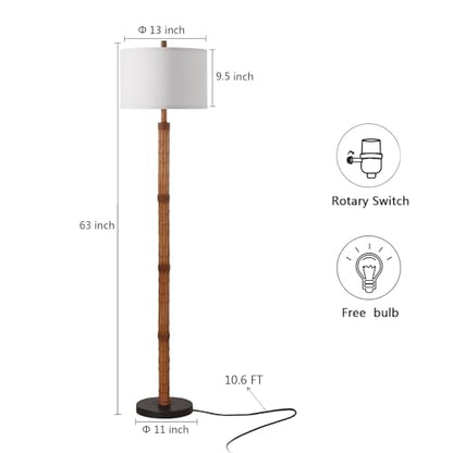 63'' Rustic Floor Lamp for Living Room