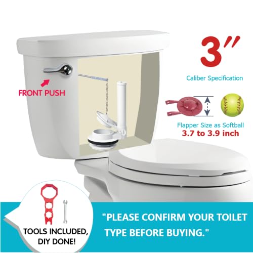 Complete Toilet Tank Flapper Replacement Kit With Chain