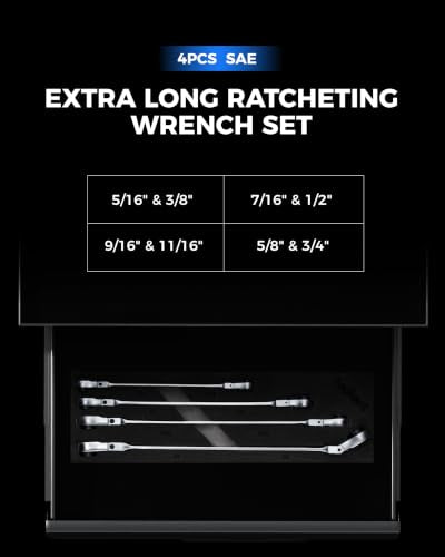 Extra Long Double Flex Head Ratcheting Wrench Metric 8