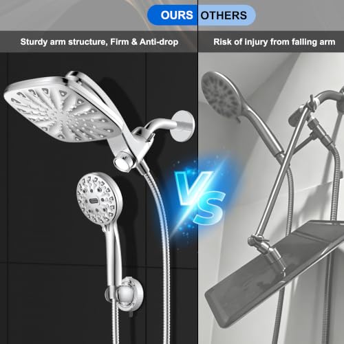 Dual Rainfall Shower Head With Handheld Showerhead