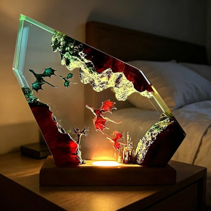 Flying Dragon Resin Lamp