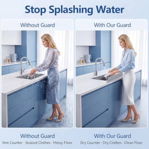 Silicone Water Splash Guard 28” 20" for Sink Front Edge & Behind Faucet