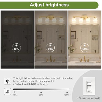 Modern Bathroom Light Fixtures (Gold / 4-Light)