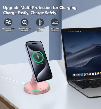 Magnetic Wireless Charger Stand 15W Fast Mag (Magnetic Single Pack Purple)