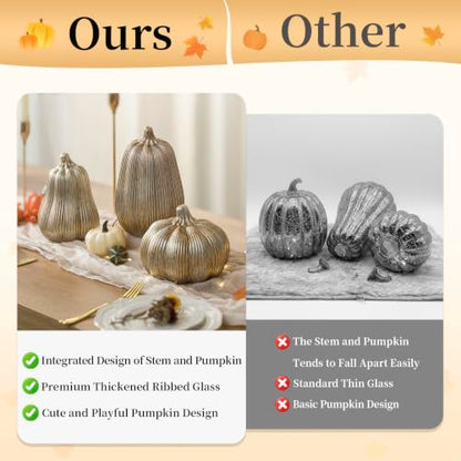 Fall Decor Glass Pumpkins