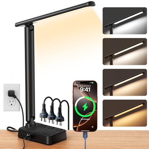 LED Desk Lamp with Power Strip