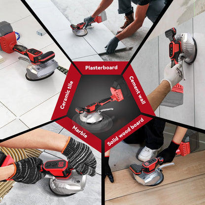 Cordless Tile Vibration Tool Compatible with Milwaukee 18V (Red -8 Speed)