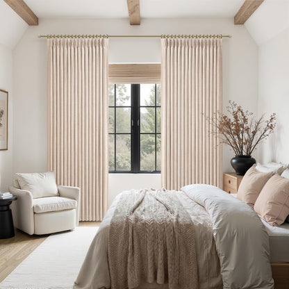 Linen Blackout Curtains 90 Inches Long 2 Panels (Linen / 50"W x 90"L (Pack of 2))