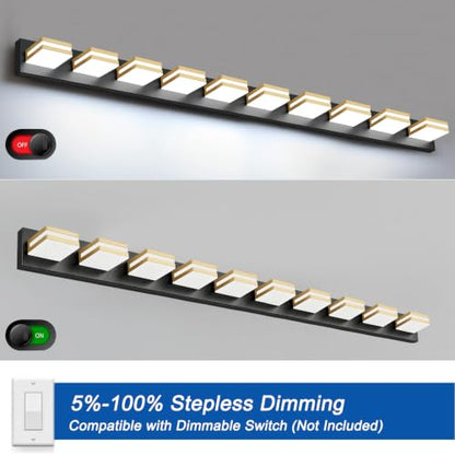 Bathroom Lights Fixtures Over Mirror (Black-Gold / 10-Light)