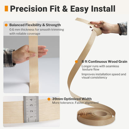 Pre Glued Birch Real Wood Veneer Edge Banding 1 (Birch / 1-1/2 in x 50 ft)