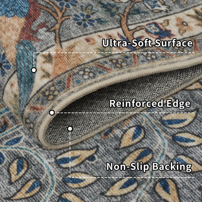 10x14 Large Area Rug (Dusty Blue/Multi / 10' x 14' (Rectangular))