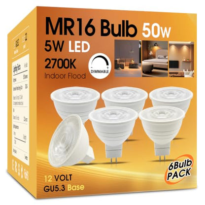 MR16 LED Bulb Dimmable GU5.3 12V 2700K Warm White