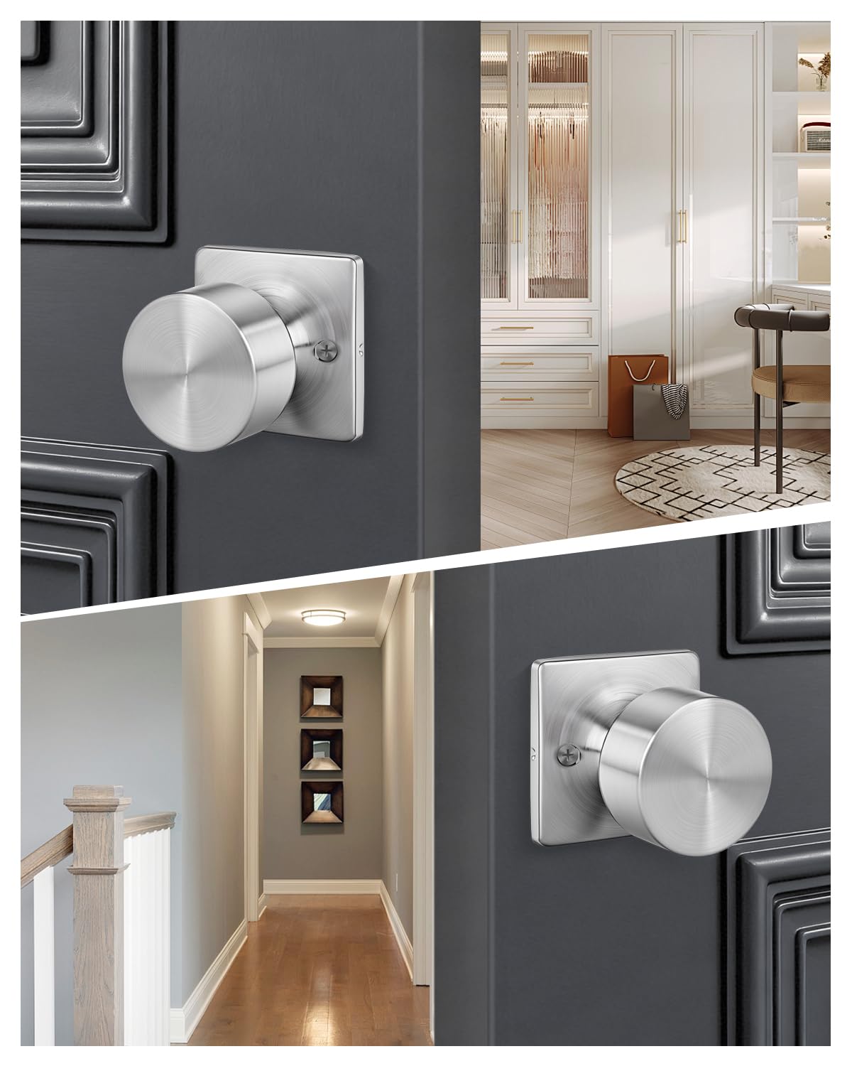Brushed Nickel Dummy Door Knobs (Brushed Nickel)