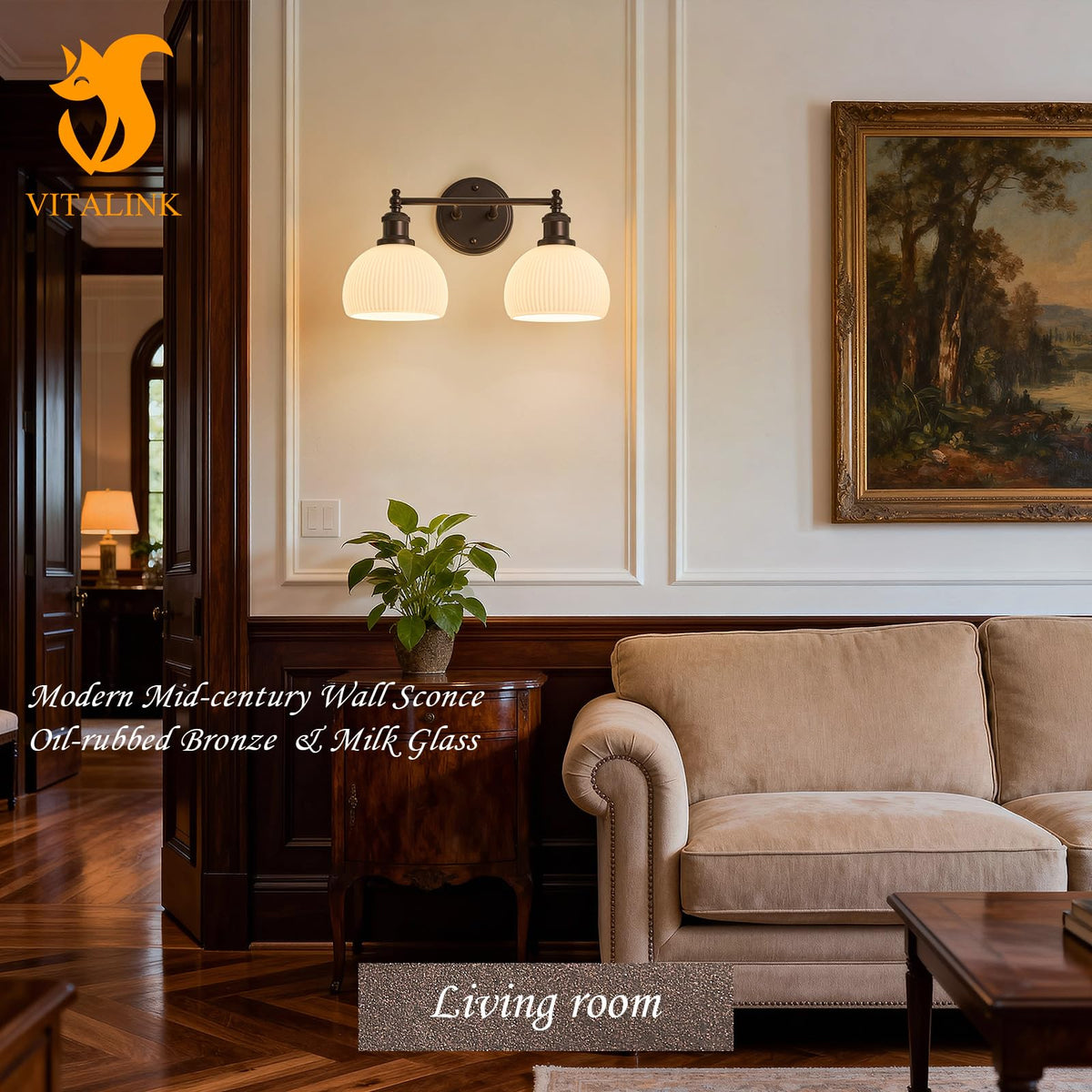 2 light Bathroom Vanity Light Oil Rubbed Bronze Hardwired Wall Sconce (ORB & Ribbed Dome Shade / 2-light)