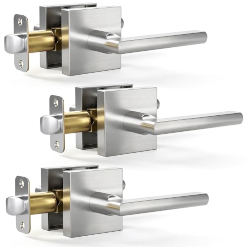 3 Pack Satin Nickel Passage Door Lever (Satin Nickel)