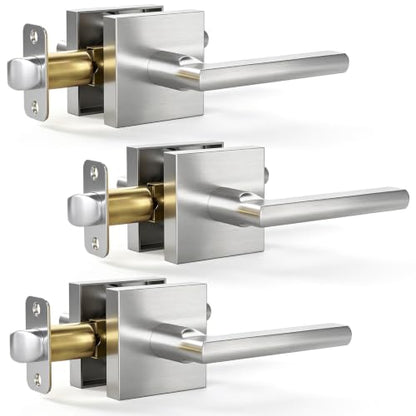 3 Pack Satin Nickel Passage Door Lever (Satin Nickel)