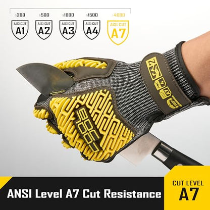 A7 Cut Resistant Work Gloves with TPR