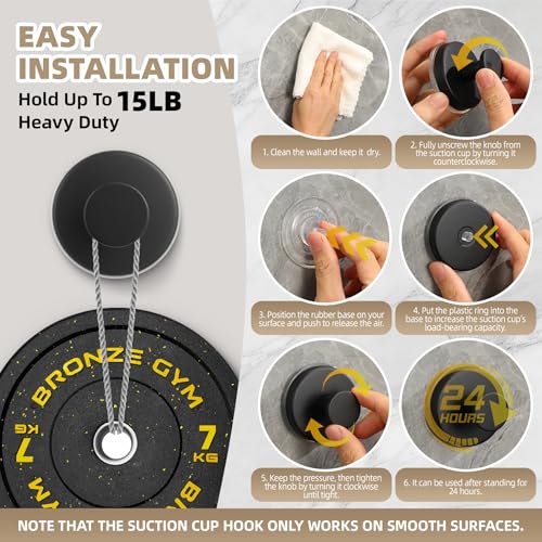 15 lb Suction Cup Hooks for Shower