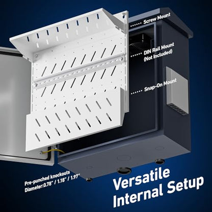 Outdoor Electrical Box with Thermostat and Fan (19.7" x 17.7" x 7.9")